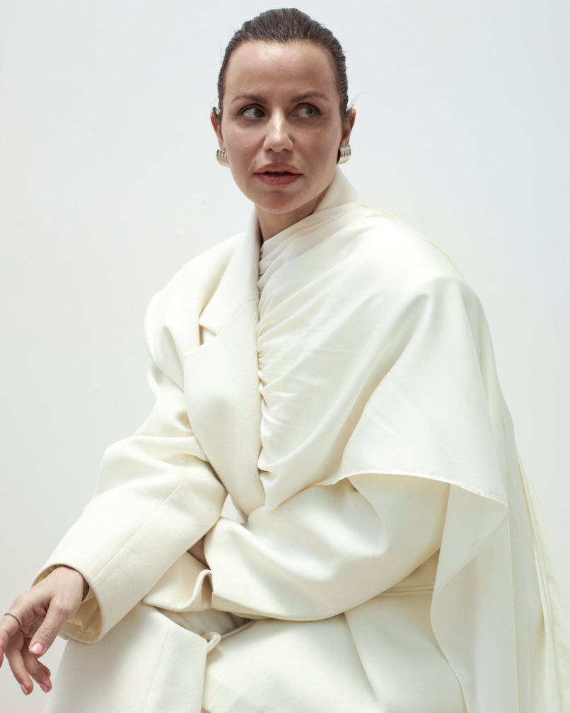 IVORY STRUCTURE WOOL BLAZER