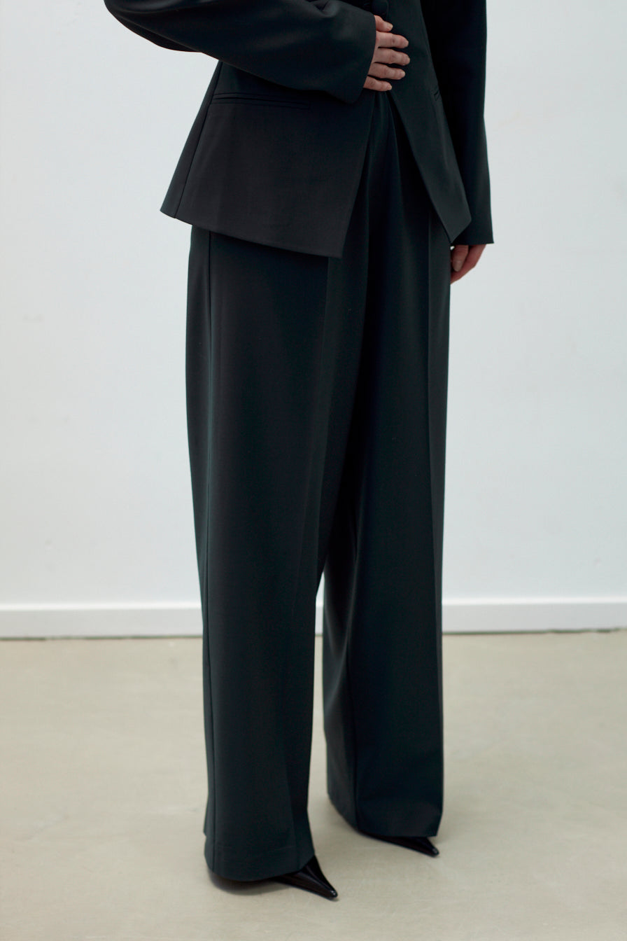 NOIR WIDE LEG TAILORED TROUSERS