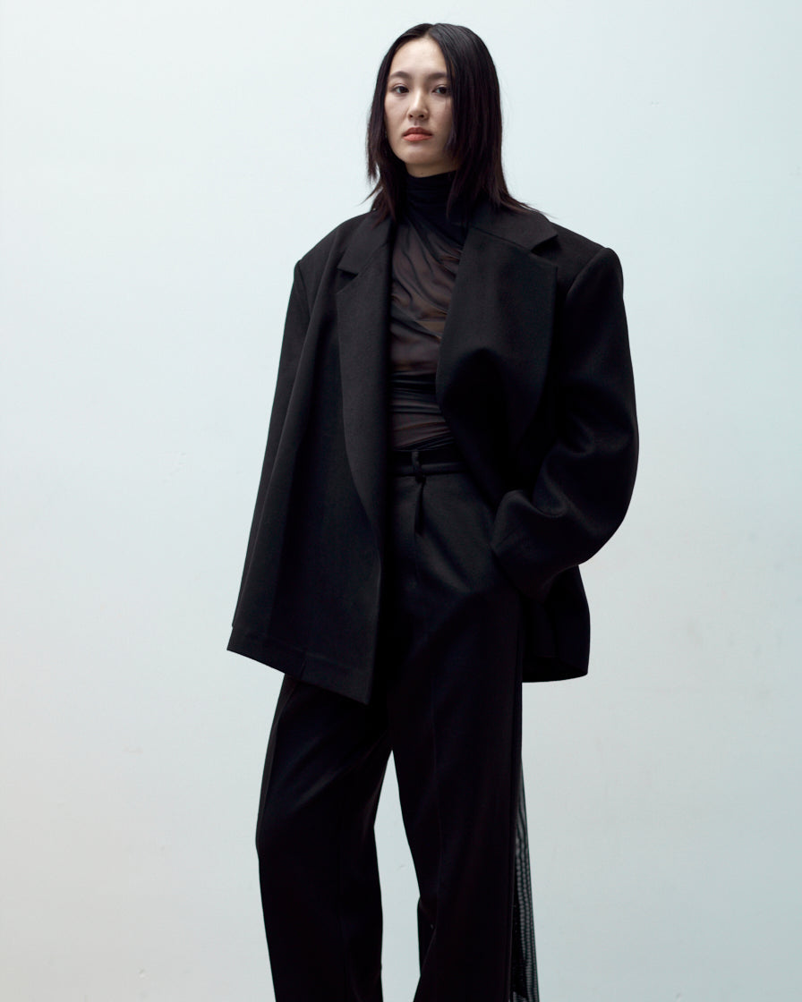 BLACK CONTOUR TROUSERS