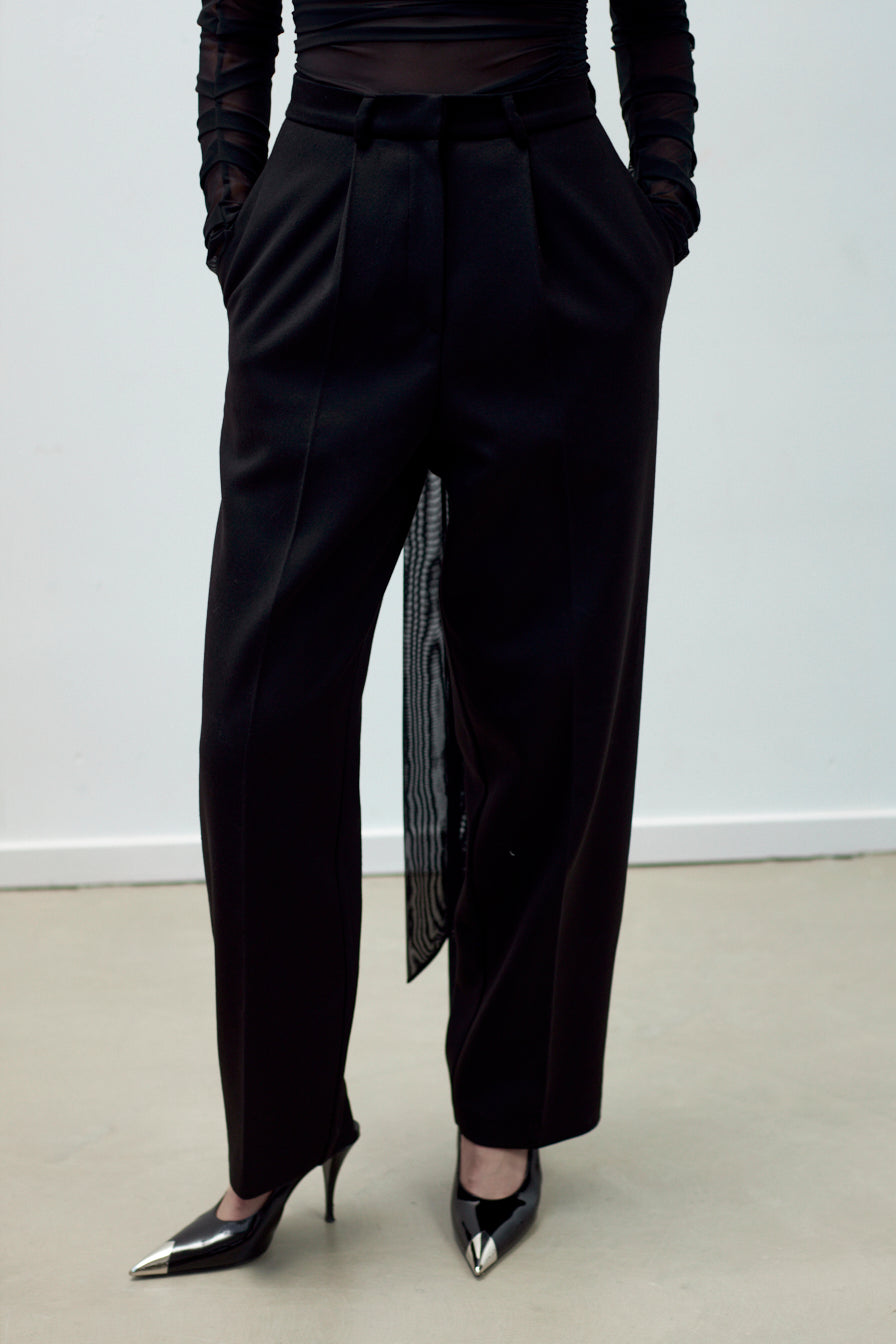 BLACK CONTOUR TROUSERS