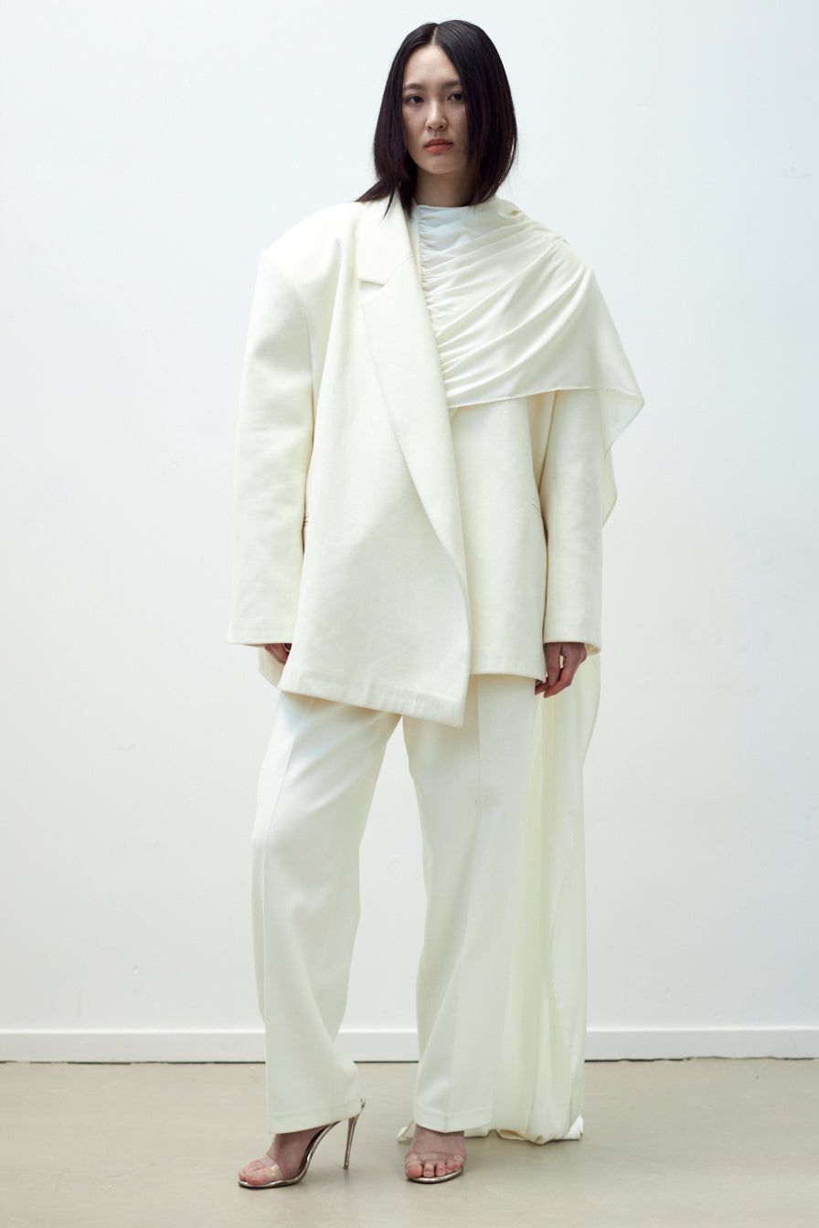 IVORY STRUCTURE WOOL BLAZER