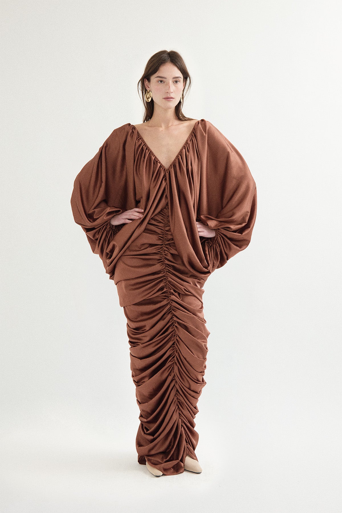 SCULPT DRAPED DRESS