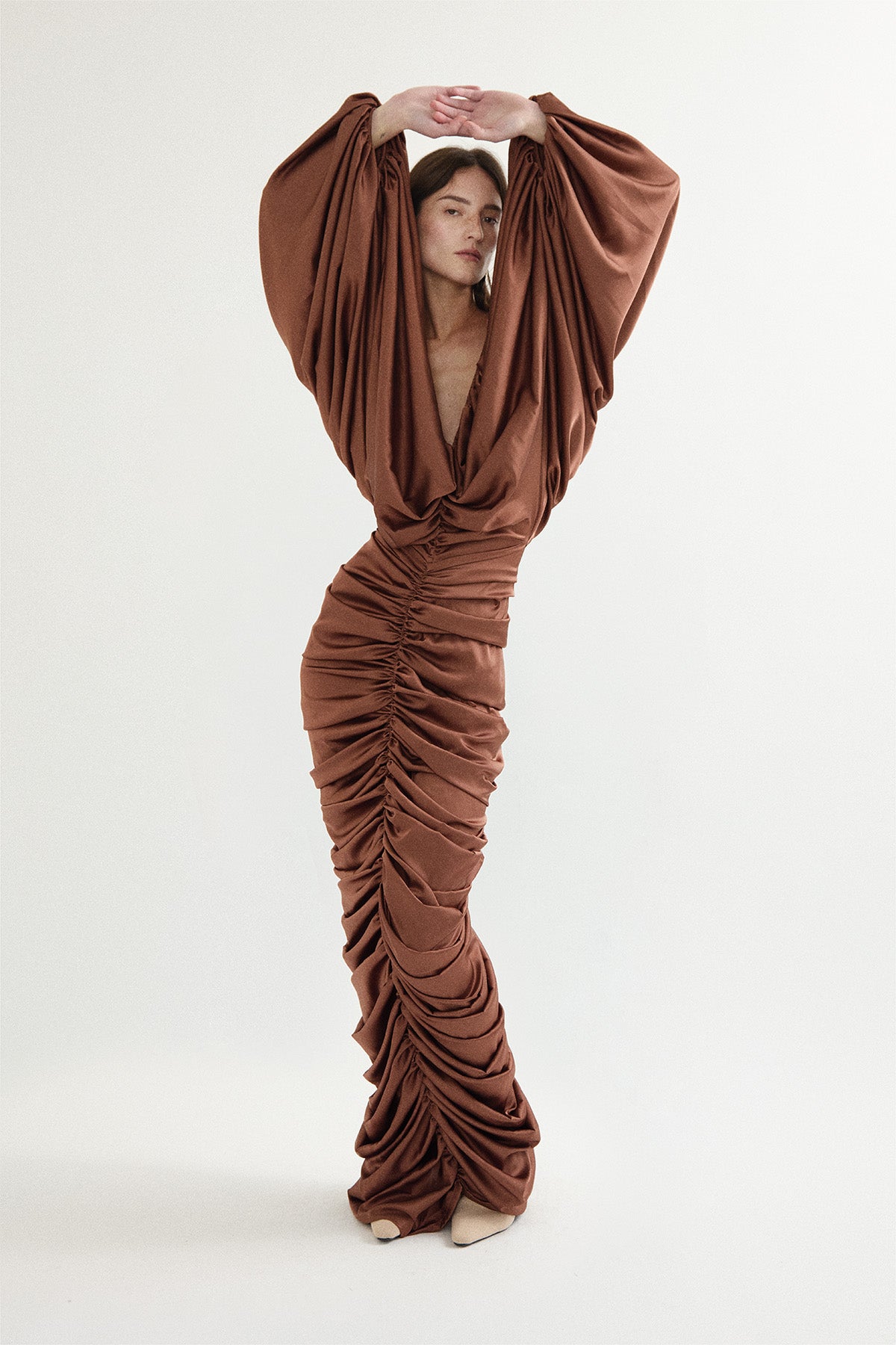 SCULPT DRAPED DRESS