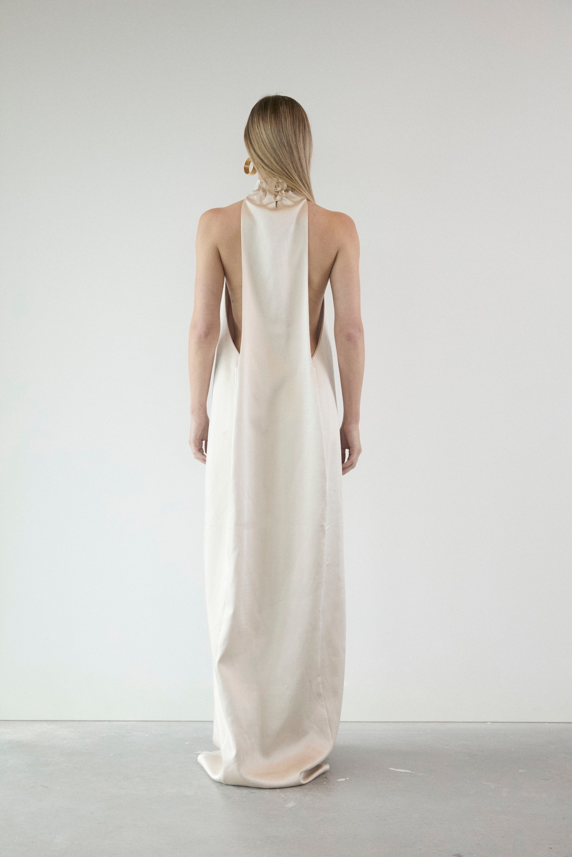 IVORY HALTER DRESS