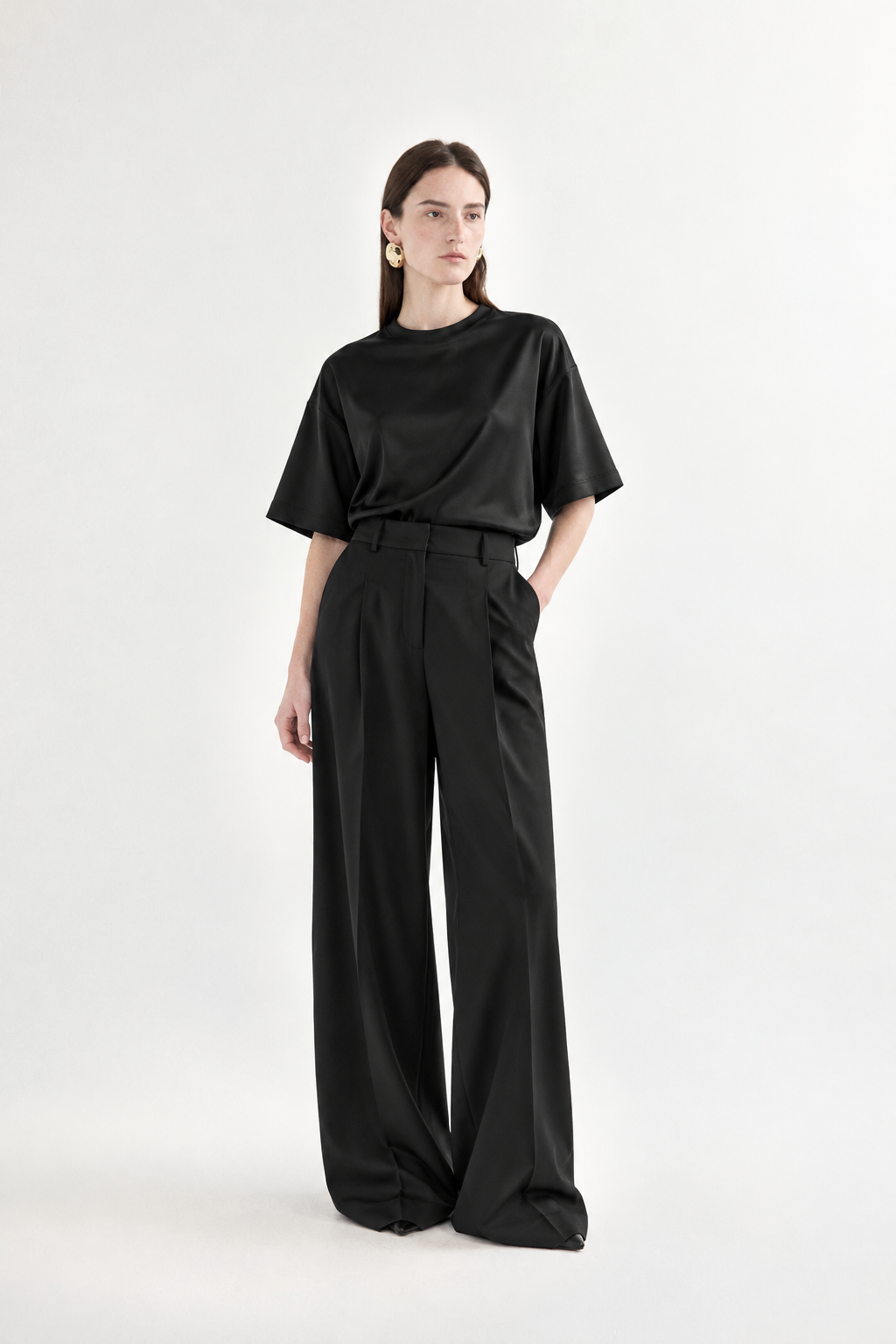 SILK SATIN T-SHIRT