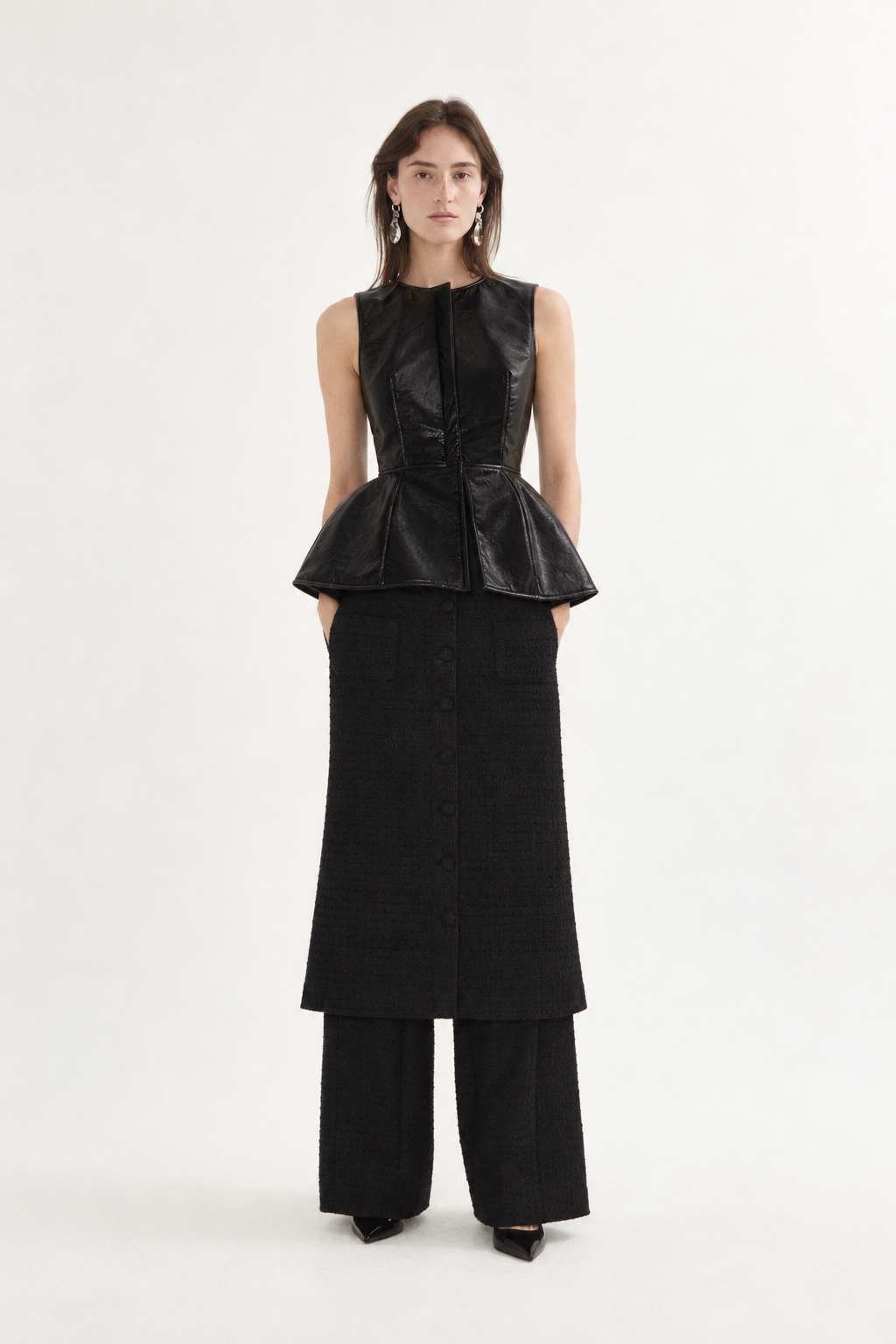 SCULPTED LEATHER TOP
