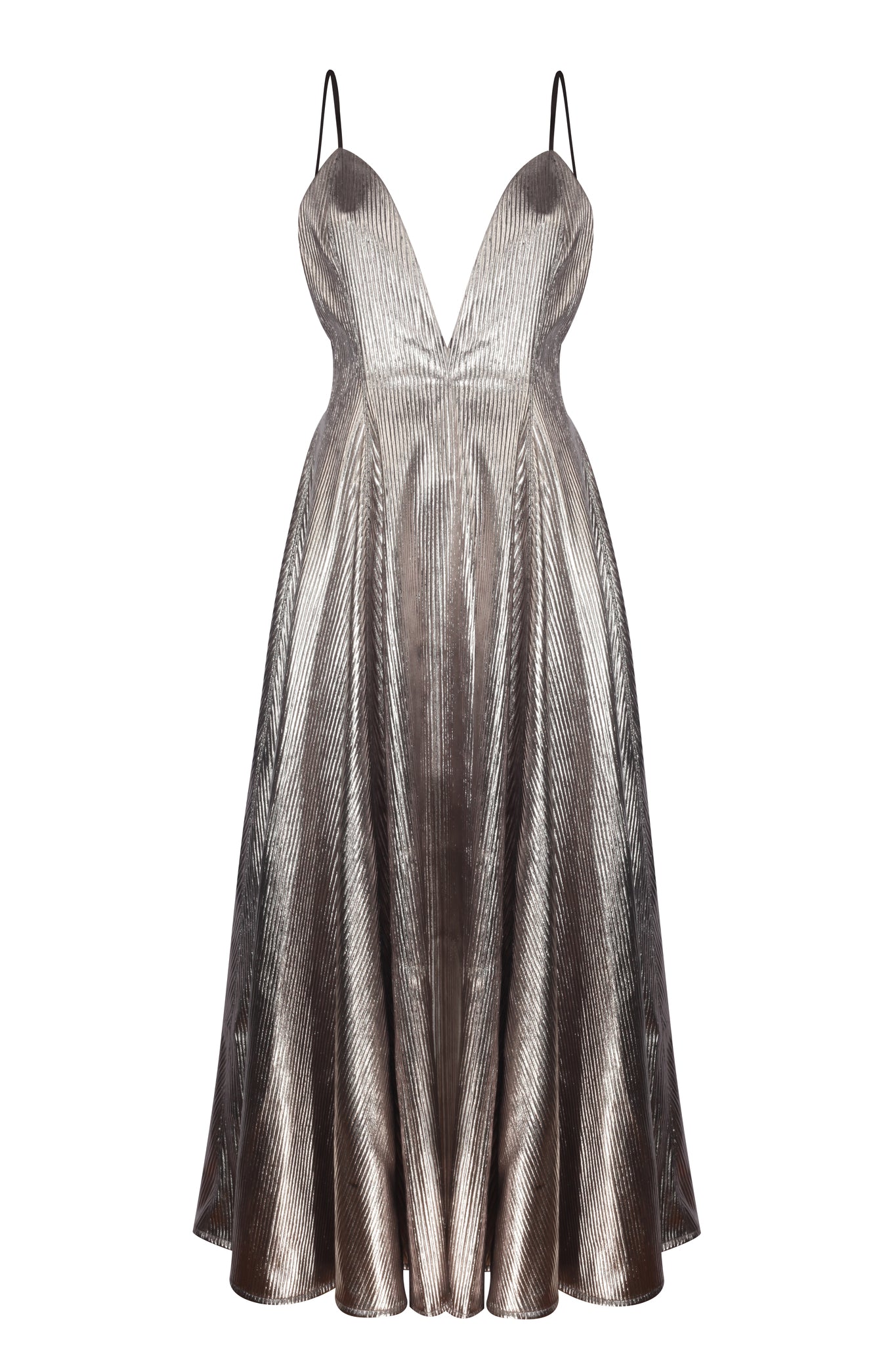 SILVER FAUX LEATHER DRESS